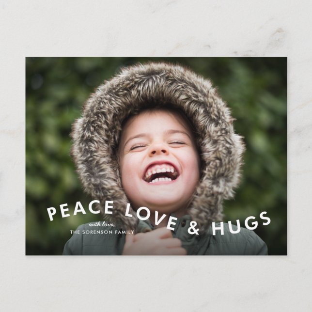 Cartes Pour Fêtes Annuelles Peace Love Hugs Curvy Photo (Devant)