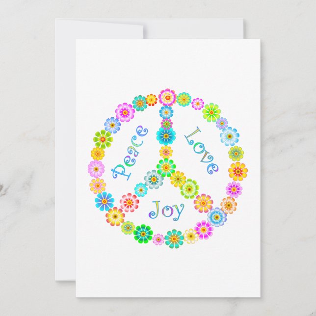 Cartes Pour Fêtes Annuelles Peace Love Joy (Devant)