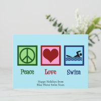 Peace Love Natation Cute Swim Team Noël