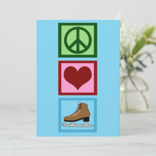 Cartes Pour Fêtes Annuelles Peace Love Patinage sur glace