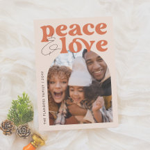 Peace & Love Retro Super Arch Fun Christmas Photo
