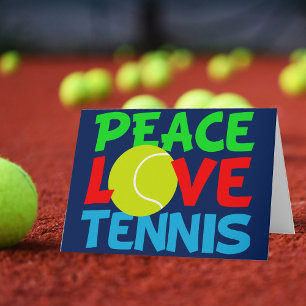 Cartes Pour Fêtes Annuelles Peace Love Tennis Cute Blue Christmas
