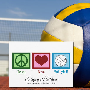 Cartes Pour Fêtes Annuelles Peace Love Volleyball personnalisable
