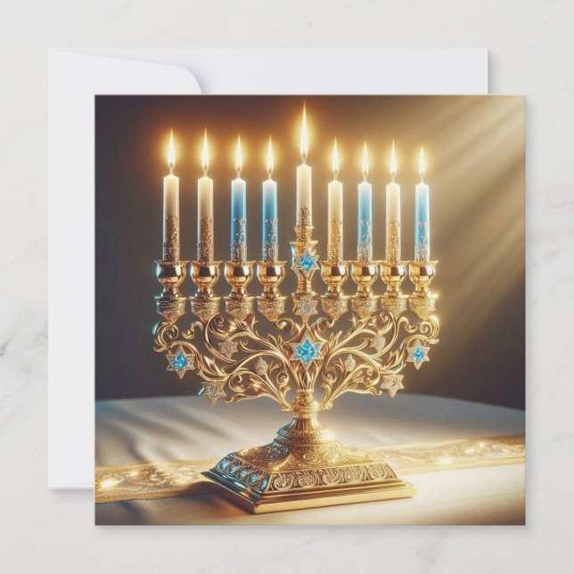Cartes Pour Fêtes Annuelles Peace-n-Light Hanukkah (Devant)