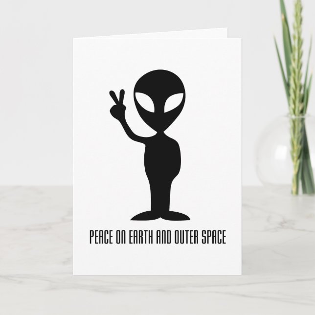 Cartes Pour Fêtes Annuelles Peace on Earth and Outer Space (Devant)