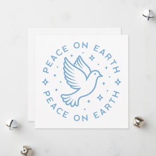 Cartes Pour Fêtes Annuelles Peace on Earth colombe bleu esthétique
