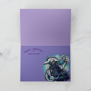 Cartes Pour Fêtes Annuelles Peace On Earth Dragon et Unicorn
