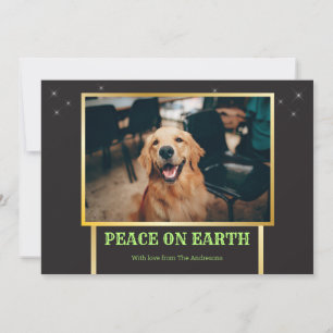 Cartes Pour Fêtes Annuelles Peace on Earth Festin Fun Modern Christmas Photo
