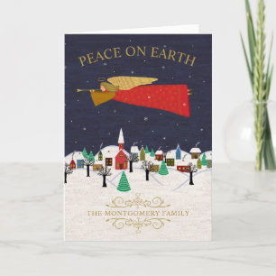 Cartes Pour Fêtes Annuelles Peace on Earth Village de Noël à l'intérieur