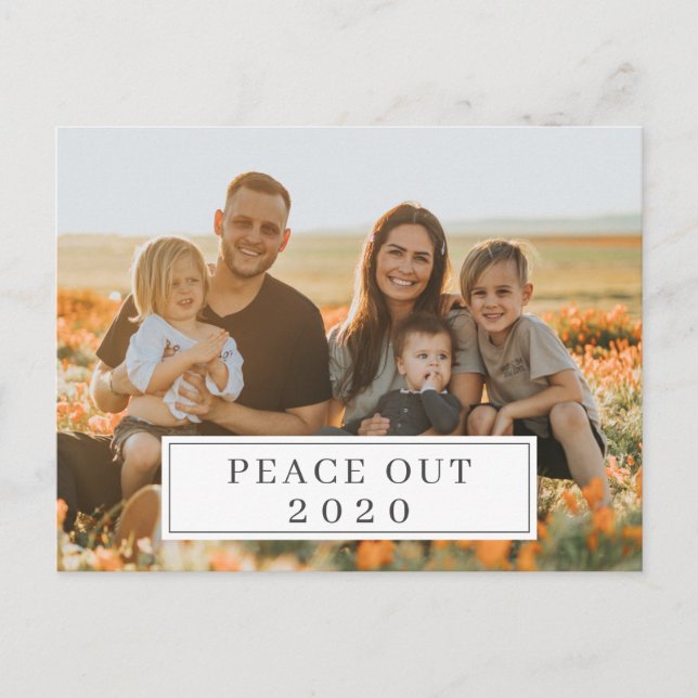 Cartes Pour Fêtes Annuelles Peace Out 2020 Funny COVID Nouvel An (Devant)
