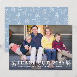 Cartes Pour Fêtes Annuelles Peace Out 2023 Blue Happy New Year Funny Photo