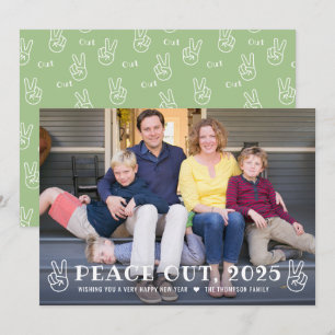 Cartes Pour Fêtes Annuelles Peace Out 2023 Green Happy New Year Funny Photo