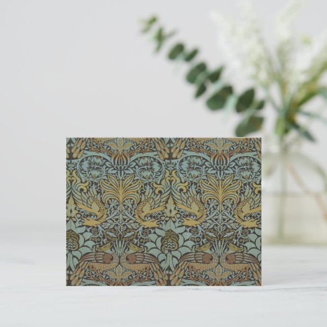 Cartes Pour Fêtes Annuelles Peacock et Dragon Print, William Morris (Debout devant)