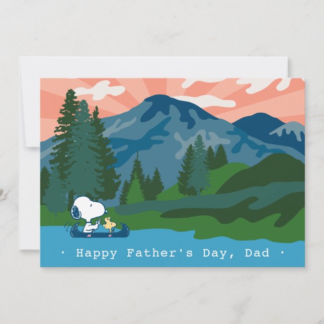 Cartes Pour Fêtes Annuelles Peanuts | Joyeuse Fête des Pères en plein air (Devant)