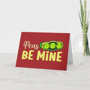 Cartes Pour Fêtes Annuelles Peas Be Mine Mignonne Love Pun Drôle Saint Valenti