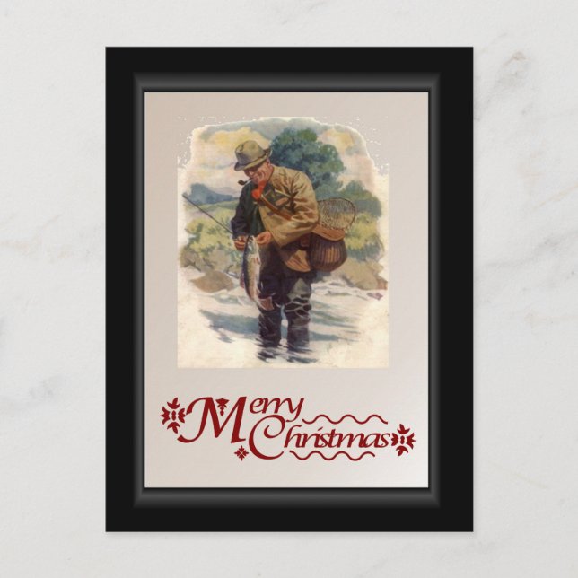 Cartes Pour Fêtes Annuelles Pêche à la mouche dans la rivière (Devant)