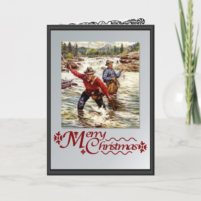 Cartes Pour Fêtes Annuelles Pêche dans la rivière (Devant)