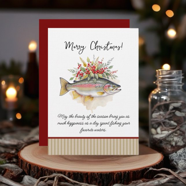 Cartes Pour Fêtes Annuelles Pêche de Noël (Celebrate the holiday season with our Fishing-Themed Christmas Cards collection! )