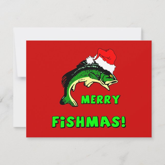 Cartes Pour Fêtes Annuelles Pêche de Noël amusante (Devant)