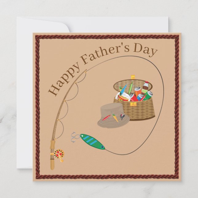 Cartes Pour Fêtes Annuelles Pêche Tacker Happy Fête des pères (Devant)