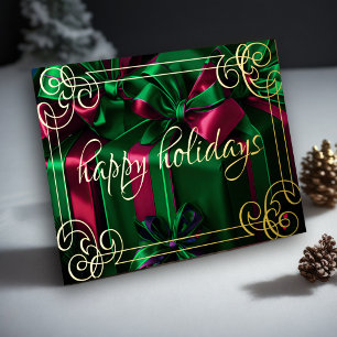 Cartes Pour Fêtes Annuelles Peinture Cadeaux de Noël Emerald Green Bourgogne