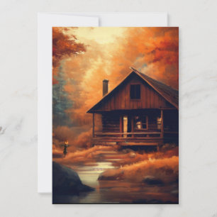 Cartes Pour Fêtes Annuelles Peinture d'automne/Halloween/rustique