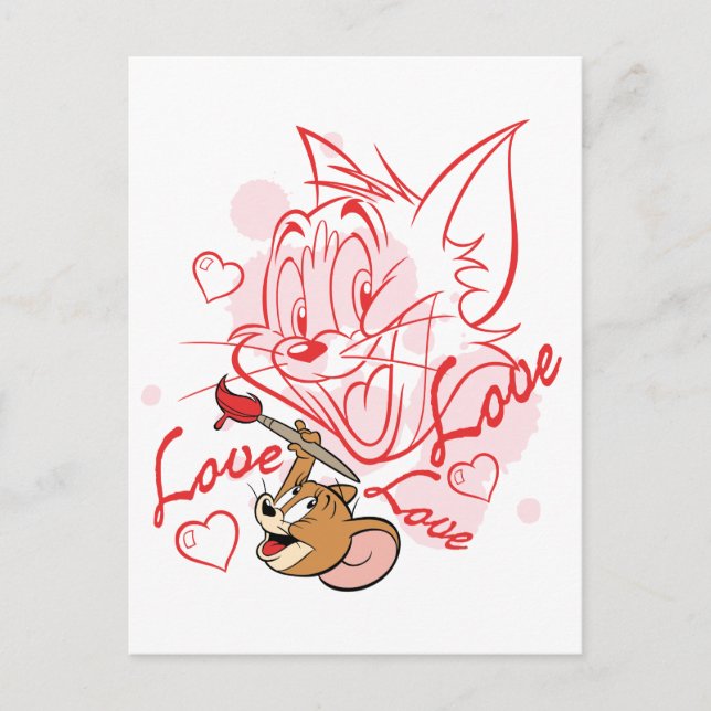 Cartes Pour Fêtes Annuelles Peinture de la Saint-Valentin de Tom et Jerry (Devant)