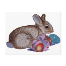 Peinture de lapin et d'oeufs de pâques