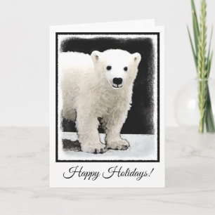 Cartes Pour Fêtes Annuelles Peinture de l'ours polaire - Art original de la fa