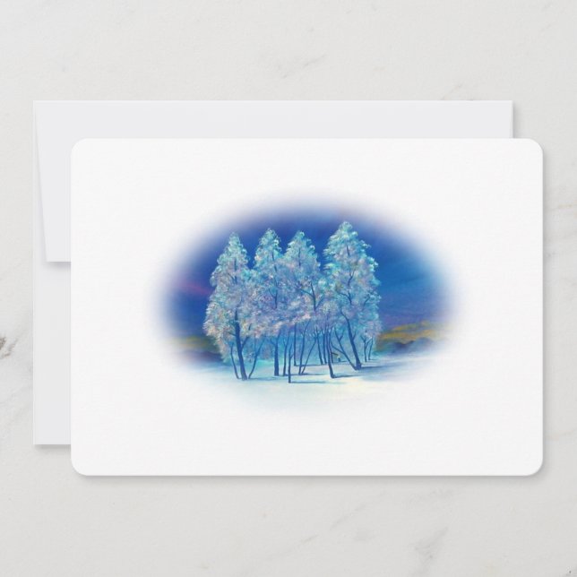 Cartes Pour Fêtes Annuelles Peinture de neige sur les sapins de Noël (Devant)