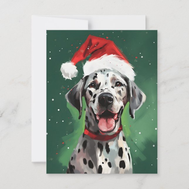 Cartes Pour Fêtes Annuelles Peinture de Noël dalmate (Devant)