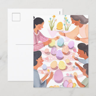 Cartes Pour Fêtes Annuelles Peinture d'oeufs de Pâques | Aquarelle artisanale 