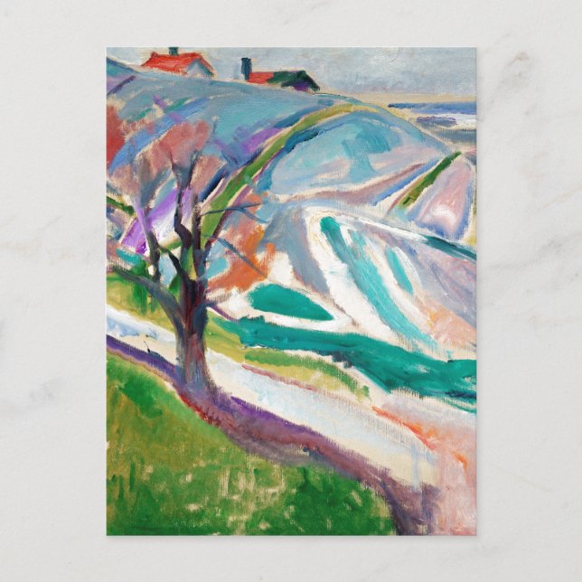 Cartes Pour Fêtes Annuelles Peinture paysagère Edward Munch (Devant)