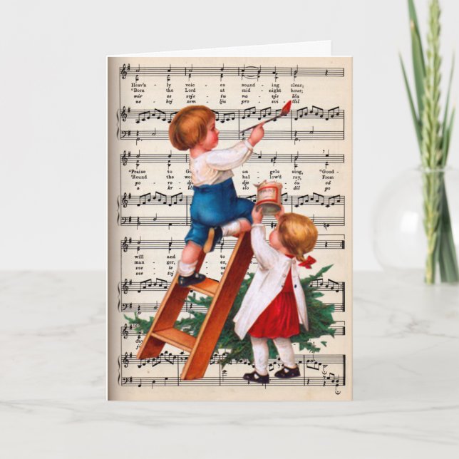 Cartes Pour Fêtes Annuelles Peinture pour enfants Musique de covoiturage (Devant)