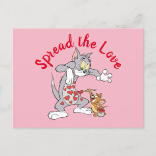 Cartes Pour Fêtes Annuelles Peinture Tom & Jerry Coeurs de Saint-Valentin