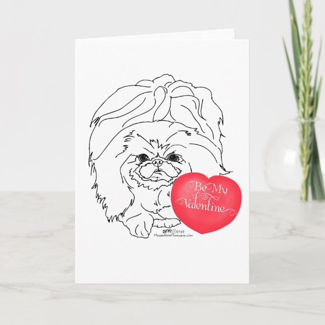 Cartes Pour Fêtes Annuelles Pékinois Saint-Valentin (Devant)