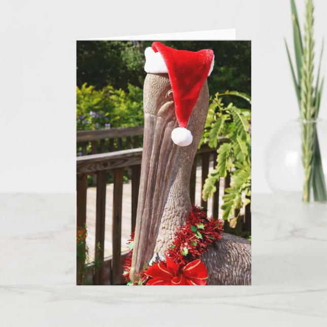 Cartes Pour Fêtes Annuelles Pélican de Noël (Devant)