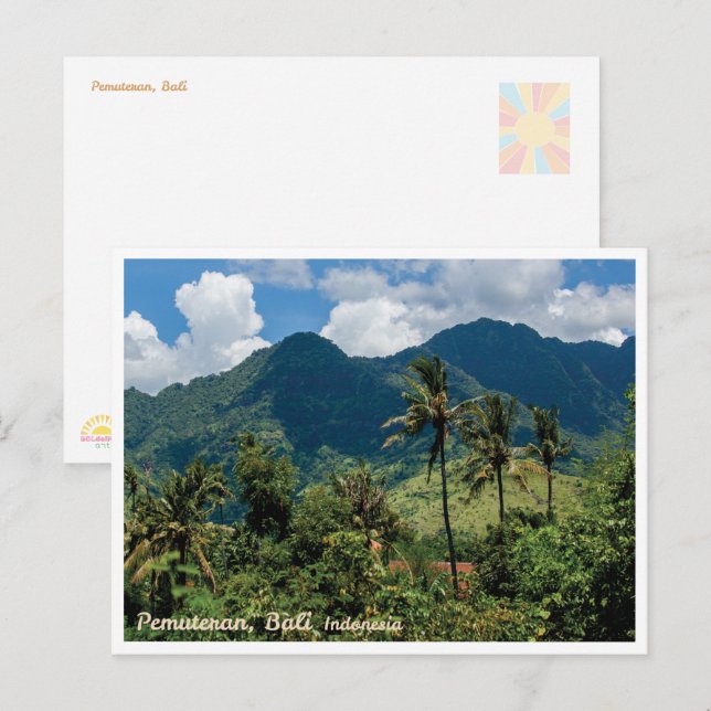Cartes Pour Fêtes Annuelles Pemuteran Mountains Bali Indonesia Postcard (Devant / Derrière)