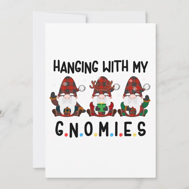 Cartes Pour Fêtes Annuelles pendre avec mes gnomes noël (Devant)