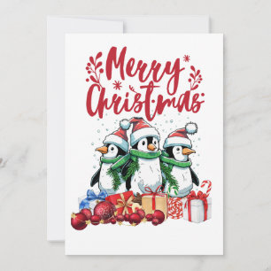 Cartes Pour Fêtes Annuelles Penguin Family Christmas