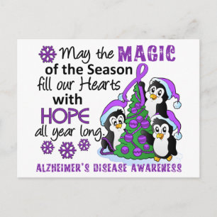 Cartes Pour Fêtes Annuelles Penguins de Noël Maladie d'Alzheimer