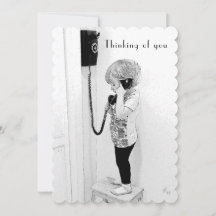 Pensant à vous, enfant, vieux téléphone, art de