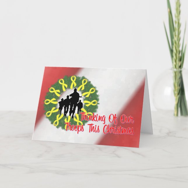 Cartes Pour Fêtes Annuelles Pensée à nos troupes (Devant)
