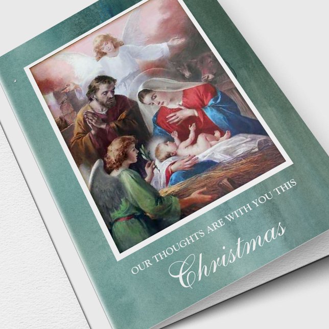 Cartes Pour Fêtes Annuelles Pensée religieuse de toi Sympathie de Noël (Religious Christmas sympathy cards)