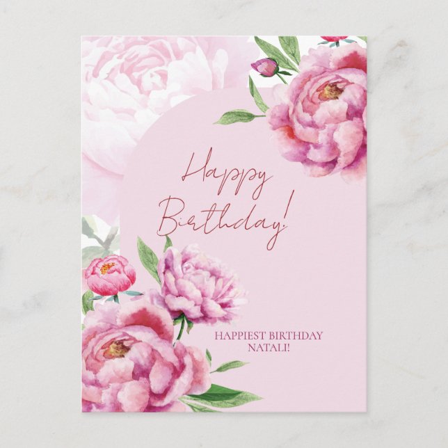 Cartes Pour Fêtes Annuelles Peony (Devant)
