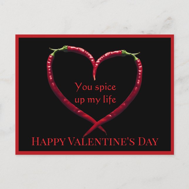 Cartes Pour Fêtes Annuelles Pepper chili épicé Valentine's Day Postcard (Devant)