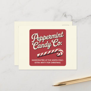Cartes Pour Fêtes Annuelles Peppermenthe North mât bonbon ajouter un message