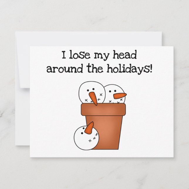 Cartes Pour Fêtes Annuelles Perdre ma tête Tshirts et cadeaux de vacances (Devant)