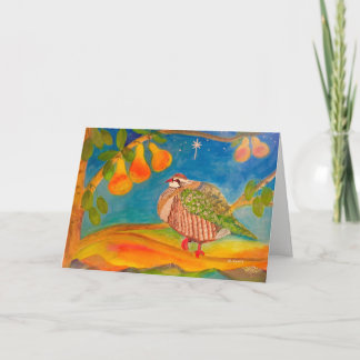 Cartes Pour Fêtes Annuelles Perdrix drôle unique dans un poirier beau