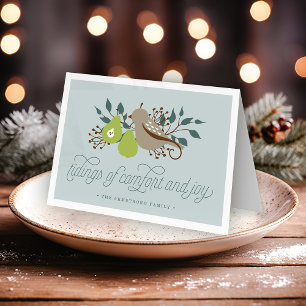 Cartes Pour Fêtes Annuelles Perdrix et ours Fêtes Personnalisées